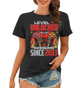 Level 9 Unlocked Awesome Since 2013 9Th Birthday Gaming V3 Women T-shirt - Seseable