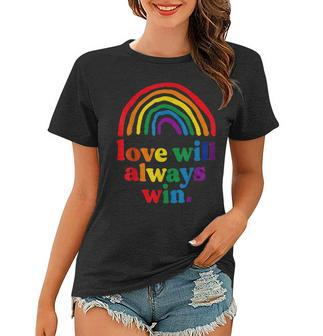 Love Will Always Win Pride Rainbow Kid Child Lgbt Quote Fun Women T-shirt - Seseable