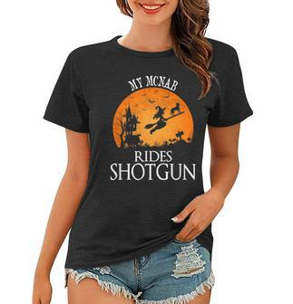 Mcnab Rides Shotgun Dog Lover Party Women T-shirt | Mazezy
