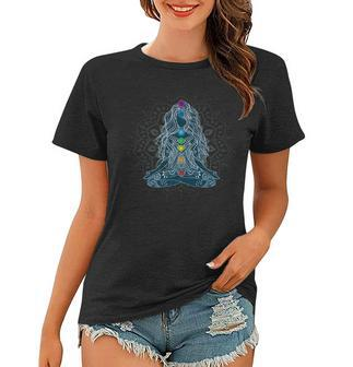 Meditating Lotus Asana Seven Chakras Meditation Yoga V2 Women T-shirt - Seseable