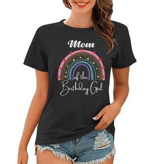 Mom Of The Birthday Girl Rainbow Boho Birthday Party Mama Women T-shirt - Seseable