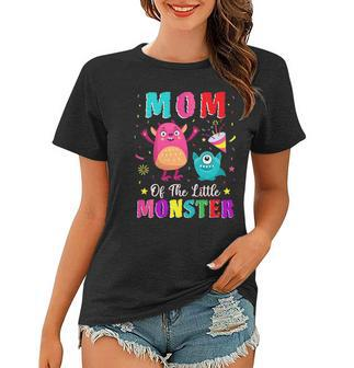 Mom Of The Little Monster Family Matching Birthday Son Women T-shirt | Mazezy
