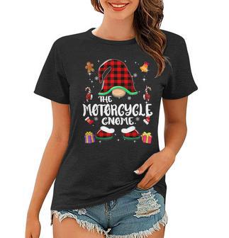 Motorcycle Gnome Buffalo Plaid Red 460 Shirt Women T-shirt | Favorety DE