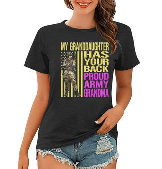 My Granddaughter Has Your Back Proud Army Grandma Military Women T-shirt - Thegiftio UK