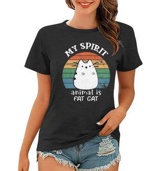 My Spirit Animal Is Fat Cat For Fat Cat Lover Vintage Style Women T-shirt | Mazezy