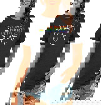 Nurse Rainbow Flag Lgbt Lgbtq Gay Lesbian Bi Pride Ally Women T-shirt | Mazezy