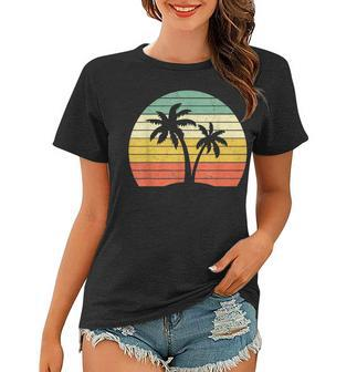 Palm Tree Vintage Retro Style Tropical Beach Women T-shirt | Mazezy