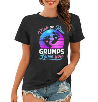 Pink Or Blue Grumps Loves You Funny Gender Reveal Baby Women T-shirt | Mazezy