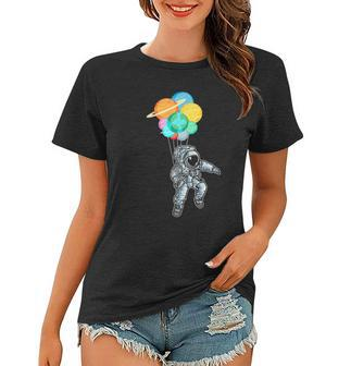 Planet Balloons Astronaut Space Science Women T-shirt | Mazezy AU