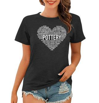 Pottery Heart Ceramist Earthenware Sculpting Handmade Gift Women T-shirt | Mazezy