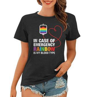 Pride Month Rainbow Is My Blood Type Lgbt Flag Women T-shirt | Mazezy