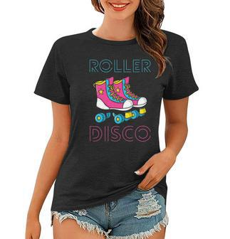 Roller Disco Vintage Derby Skates Seventies Funky Party Gift Women T-shirt | Mazezy