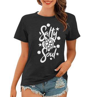 Salty Soul Turtle Underwater Beach Women T-shirt - Monsterry AU