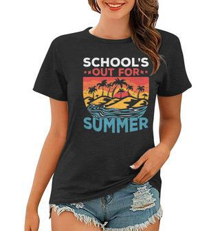 Schools Out For Summer Teacher Cool Retro Vintage Last Day Women T-shirt | Mazezy