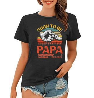 Soon To Be Papa Est 2022 New Papa Vintage Women T-shirt | Mazezy