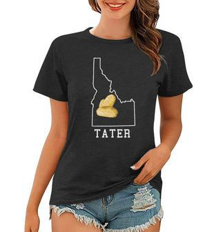 State Of Idaho Map Idahoan Potato Tater Idaho Women T-shirt | Mazezy