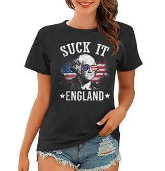 Suck It England Funny 4Th Of July George Washington Women T-shirt - Seseable