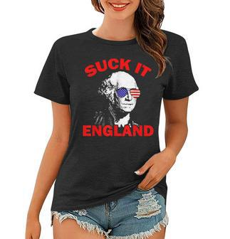 Suck It England Funny 4Th Of July Patriotic Women T-shirt - Seseable