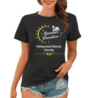 Summer Vacation In Hollywood Beach Florida Women T-shirt | Mazezy