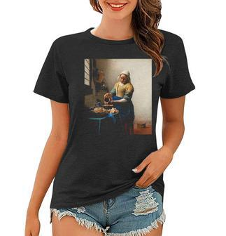 The Milkmaid Painting By Johannes Vermeer Women T-shirt | Mazezy