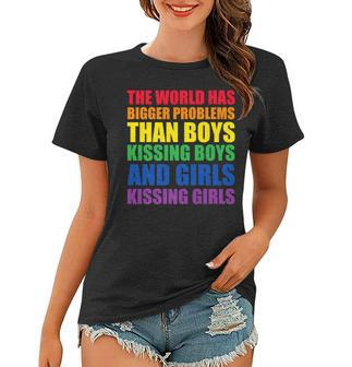 The World Has Bigger Problems Lgbt-Q Pride Gay Proud Ally Women T-shirt - Seseable