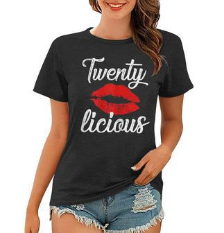 Twenty Licious Sexy Lips Funny 20Th Birthday Party Outfit Women T-shirt - Seseable