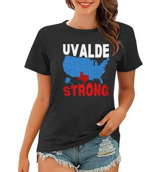 Uvalde Strong Gun Control Now Pray For Texas Usa Map Women T-shirt | Mazezy