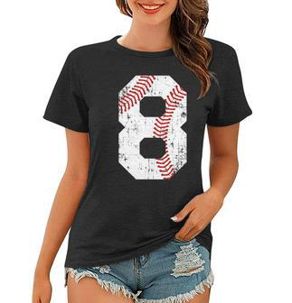 Vintage Baseball 8 Jersey Number Women T-shirt - Thegiftio UK