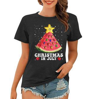 Watermelon Christmas Tree Christmas In July Summer Vacation V2 Women T-shirt - Seseable
