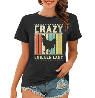 Womens Crazy Chicken Lady V3 Women T-shirt - Seseable