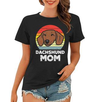 Womens Dachshund Mom Retro Weiner Sausage Dog Animal Pet Women Gift Women T-shirt | Mazezy