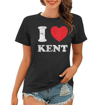 Womens Distressed Grunge Worn Out Style I Love Kent Women T-shirt - Thegiftio UK