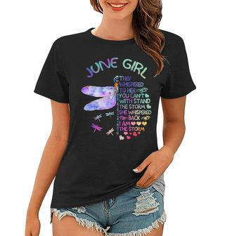 Womens Dragonfly June Girl They Whispered To Her Women T-shirt | Mazezy