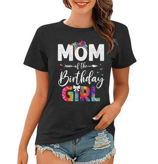 Womens Mb Mom Of The Birthday Girl Mama Mother And Daughter Tie Dye Women T-shirt - Seseable