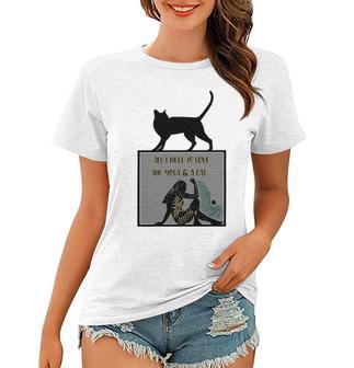 All I Need Is Love And Yoga And A Cat Lovers Gift For Yoga Lovers Funny Cat Women T-shirt | Favorety UK