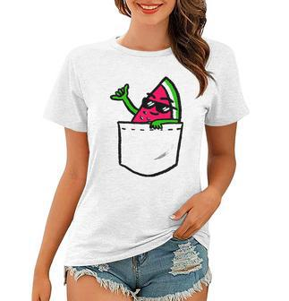 Awesome Hang Loose Summer Watermelon In A Pocket Women T-shirt | Mazezy