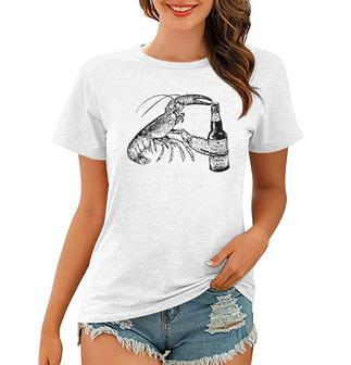 Beer Drinking Lobster Funny Craft Beer Gift Women T-shirt | Mazezy