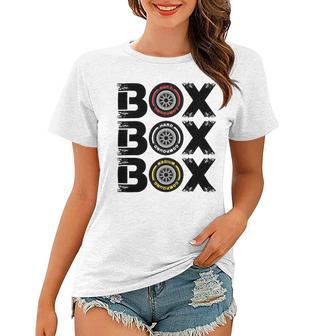 Box Box Box F1 Tyre Compound V2 Design Women T-shirt | Favorety UK