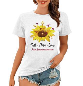 Brain Aneurysm Awareness Faith Hope Love Women T-shirt | Favorety