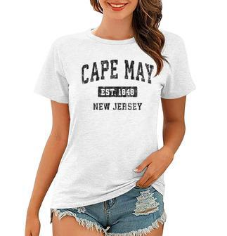 Cape May New Jersey Nj Vintage Sports Design Black Design Women T-shirt - Thegiftio UK