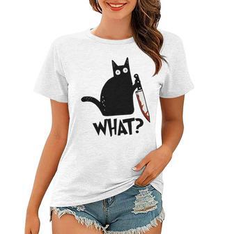 Cat What Murderous Black Cat With Knife Women T-shirt | Favorety DE