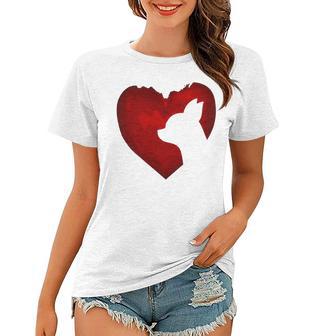 Chihuahua Shape With Red Heart Painting For Valentine Day Women T-shirt | Favorety DE