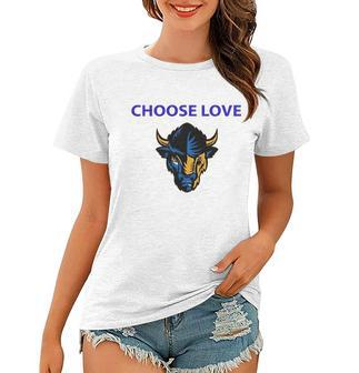 Choose Love Buffalo 2022 American Bison Head Retro Women T-shirt | Mazezy