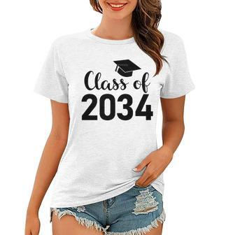 Class Of 2034 Grow With Me - Handprints Go On The Back Women T-shirt | Mazezy