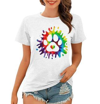 Cute Hippie Dog Heart Paw Women T-shirt | Mazezy