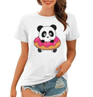 Cute Panda Bear Pandas Donut Sprinkles Women T-shirt | Mazezy