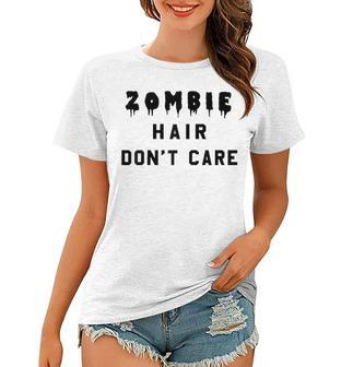 Dripping Zombie Hair Dont Care Raglan Baseball Tee Women T-shirt - Thegiftio UK