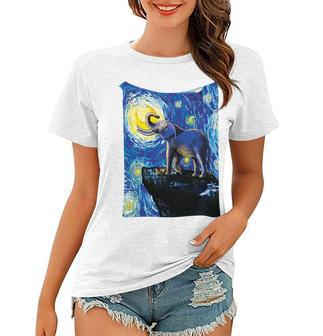 Elephant - Moon Night Sky Women T-shirt - Monsterry CA