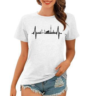 Hamburg Skyline Heartbeat Germany Lover I Love Hamburg Women T-shirt | Mazezy AU