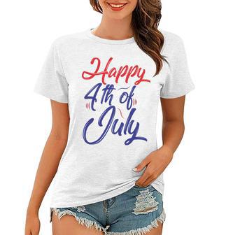 Happy 4Th Of July Dark Red Blue Text Women T-shirt | Favorety CA